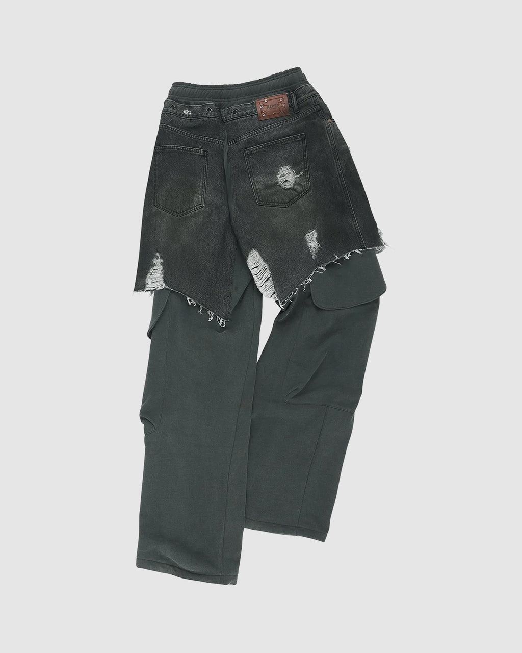 Rugged Denim-inset Sweatpants