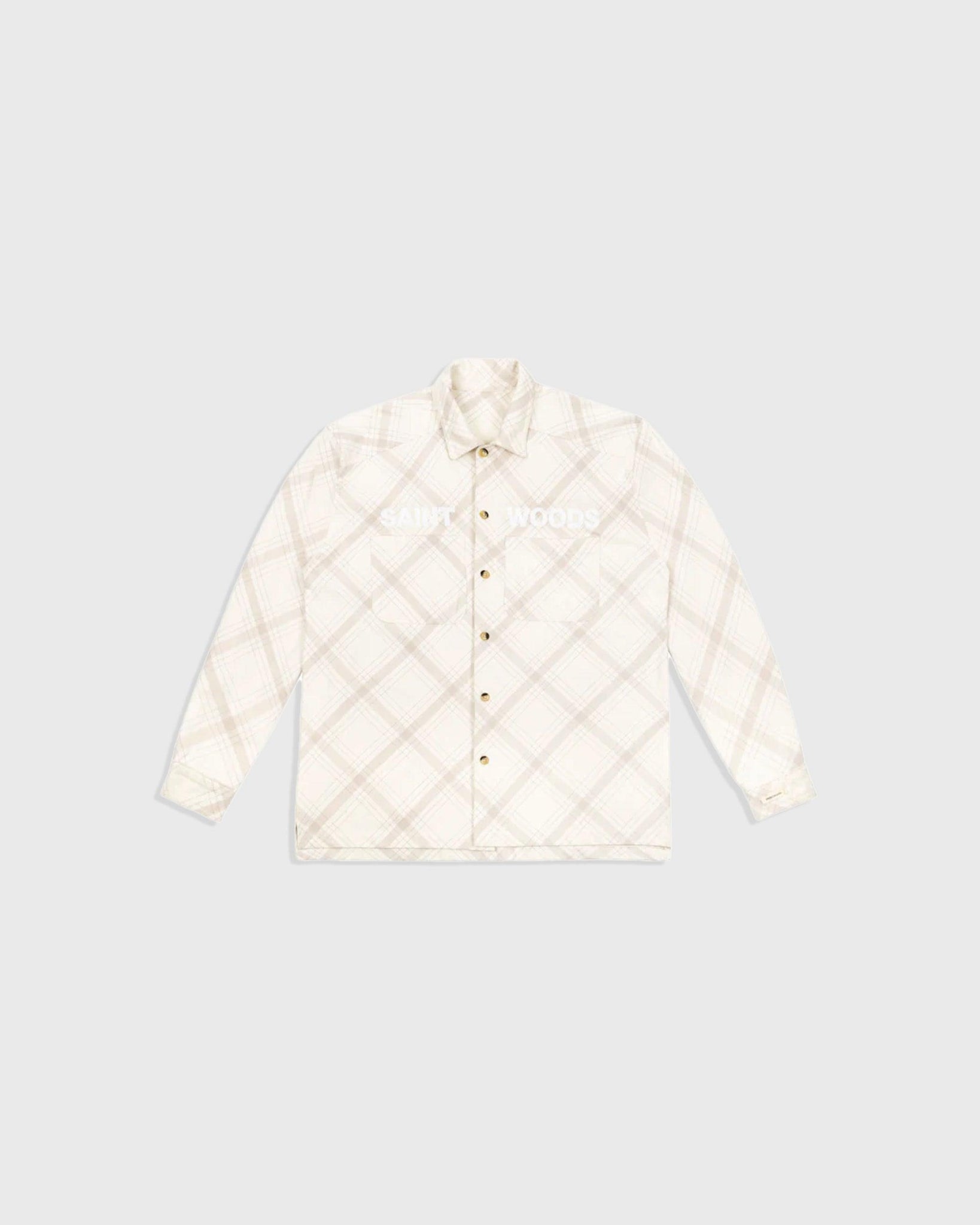 Unlined Flannel Shirt Bone - {{ collection.title }} - Chinatown Country Club 