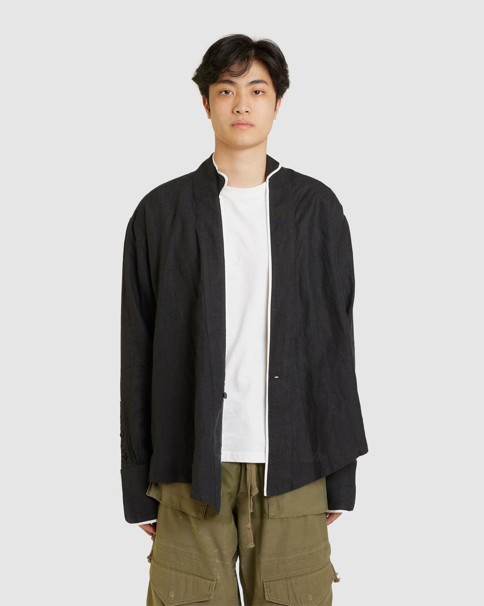 White Piped Winged GL1 Black Shirt - {{ collection.title }} - Chinatown Country Club 