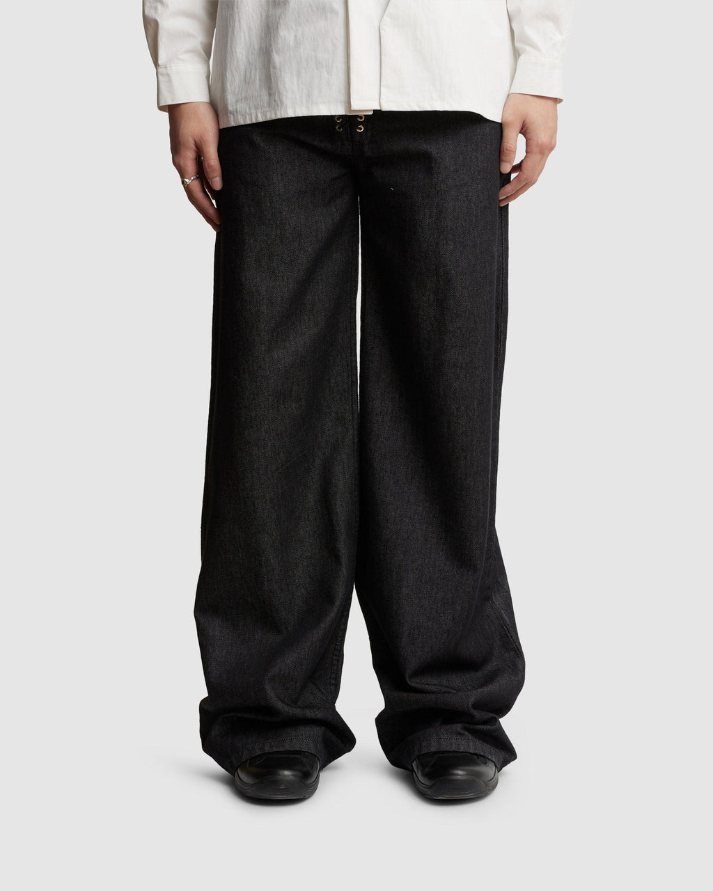 Wide Leg Lace Up Jeans - {{ collection.title }} - Chinatown Country Club 