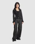 Wide Leg Lace Up Jeans (W) - {{ collection.title }} - Chinatown Country Club 