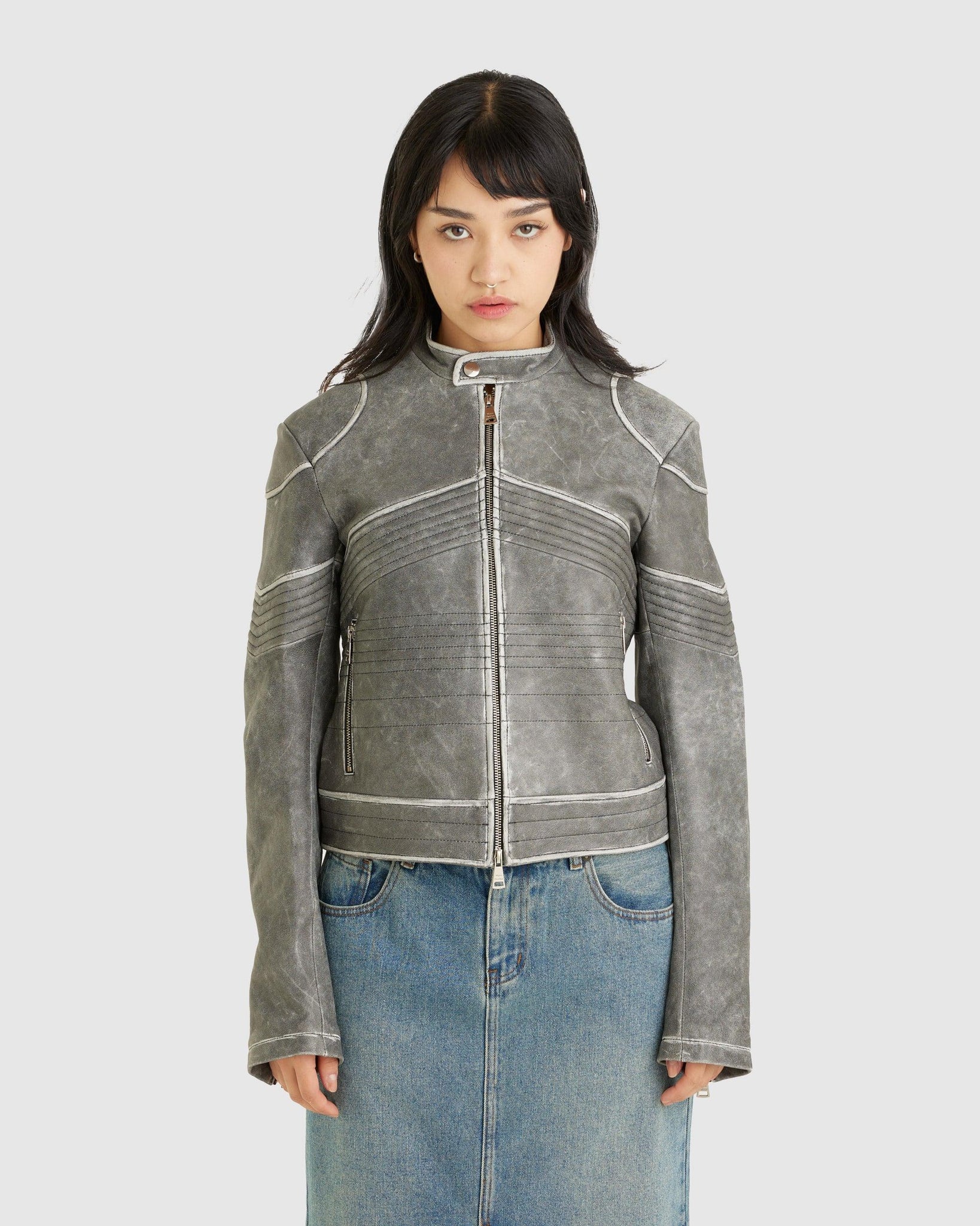 Womens Leather Jacket - {{ collection.title }} - Chinatown Country Club 