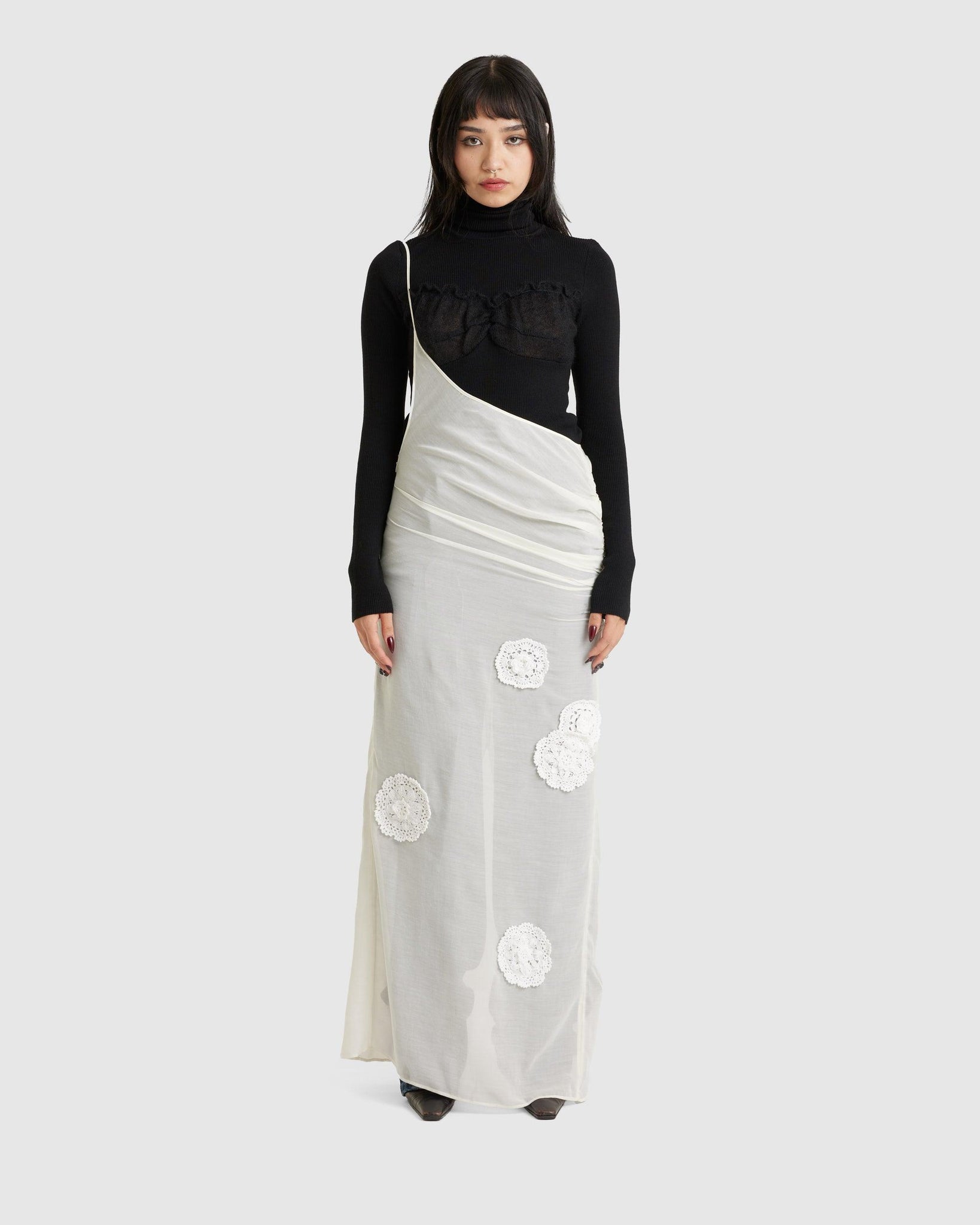 Woven Flower Applique Skirt - {{ collection.title }} - Chinatown Country Club 