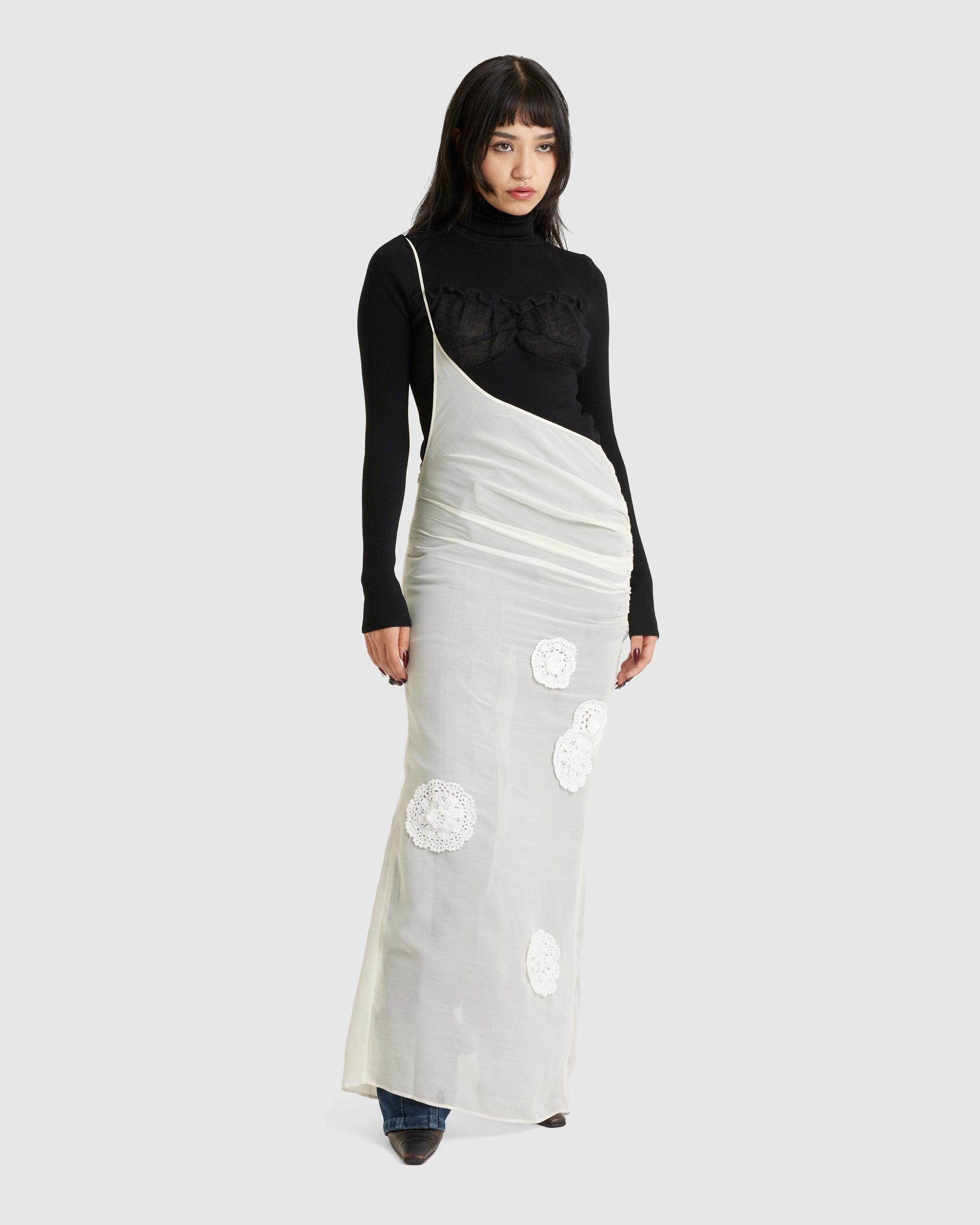 Woven Flower Applique Skirt - {{ collection.title }} - Chinatown Country Club 
