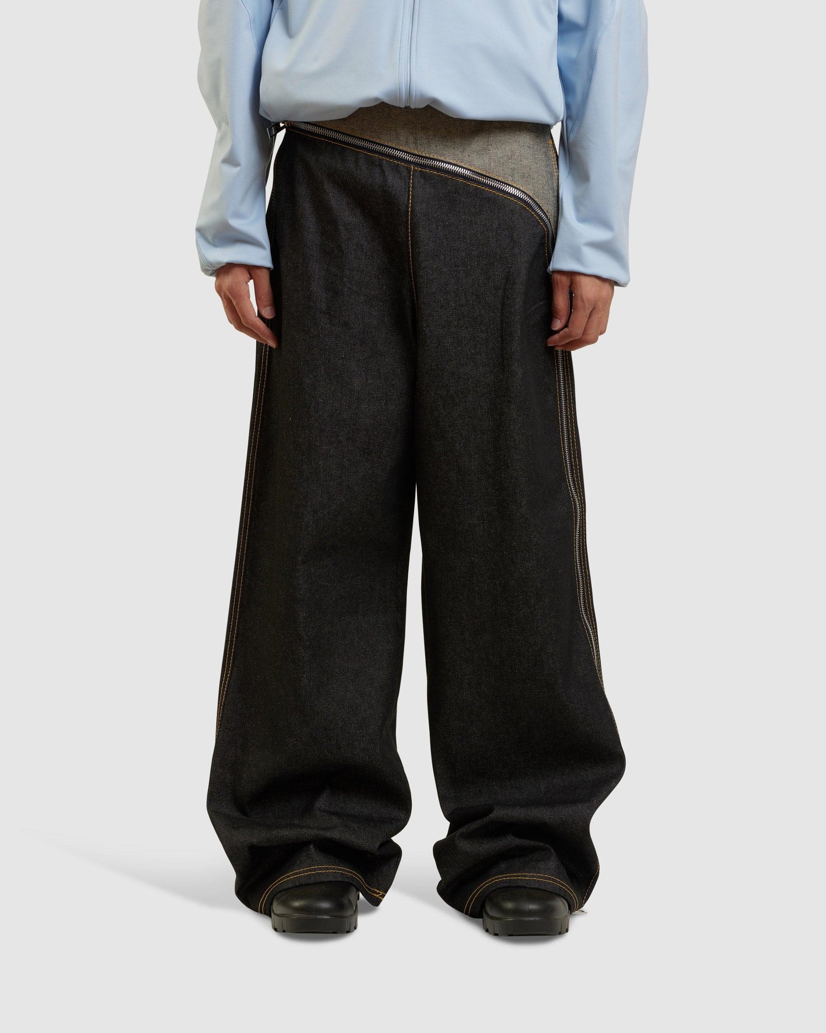 Zipped Jump Denim Pants Black - {{ collection.title }} - Chinatown Country Club 
